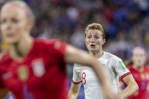 England v USA LYON, LY - 02.07.2019: ENGLAND V USA - Ellen White of England during a match between England and United States. World Cup Qualification Football. FIFA. Held at the Lyon Stadium in Lyon, France (Photo: Richard Callis Fotoarena) x1757247x  RichardxCallis
