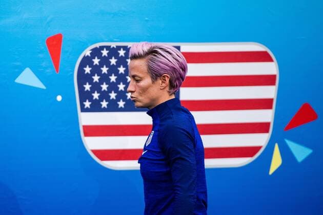190702 Megan Rapinoe of the United States ahead of the FIFA Womens World Cup semi final match between England and USA on July 2, 2019 in Lyon Photo Simon Hastegard Image Source Code SH 180099 bbeng soccer football football soccer lady women women france france world Cup 2019 world championship world championship fifa 2019 world cup semi-final semi-final knockout stage england usa,  Copyright: SIMONxHASTEGARD BB190702SH132