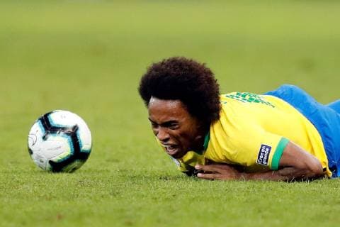 Brazilian William reacts during the Copa America 2019 semi-finals soccer match between Brazil and Argentina, at Mineirao Stadium in Belo Horizonte, Brazil, 2 July 2019. Brazil vs. Argentina !ACHTUNG: NUR REDAKTIONELLE NUTZUNG!  Copyright: xAntonioxLacerdax SCA23179 20190703-636977229287651635