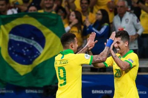 Brazil vs. Argentina BELO HORIZONTE, MG - 02.07.2019: BRAZIL VS. ARGENTINA - Roberto Firmino scored the second goal of Brazil during a match between Brazil and Argentina, valid for the semifinal of Copa America 2019, held on Tuesday (02) at the Estádio do Mineirão in Belo Horizonte, MG. (Photo: Dudu Macedo Fotoarena) x1757559x  DuduxMacedo