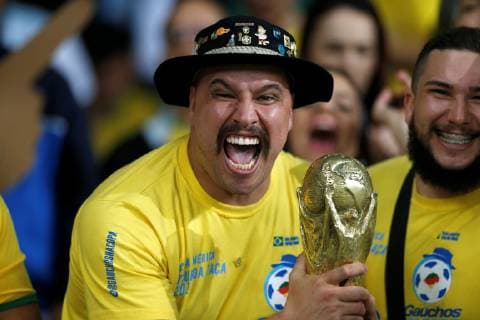 A Brazilian fan celebrates after the Copa America 2019 semi-finals soccer match between Brazil and Argentina, at Mineirao Stadium in Belo Horizonte, Brazil, 2 July 2019. Brazil vs. Argentina !ACHTUNG: NUR REDAKTIONELLE NUTZUNG!  Copyright: xThomasxSantosx SCA23228 20190703-636977261557692191