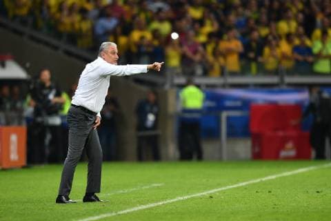 (190703) -- BELO HORIZONTE, July 3, 2019 -- Brazil s head coach Tite gestures during the Copa America 2019 semifinal match between Argentina and Brazil, held in Belo Horizonte, Brazil, July 2, 2019. ) (SP)BRAZIL-BELO HORIZONTE-FOOTBALL-COPA AMERICA 2019-ARGENTINA VS BRAZIL XinxYuewei 