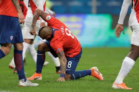Sport Bilder des Tages Chile s Arturo Vidal during the Copa America 2019 semi-finals soccer match between Chile and Peru, at Arena do Gremio Stadium in Porto Alegre, Brazil, 3 July 2019. Chile vs. Peru !ACHTUNG: NUR REDAKTIONELLE NUTZUNG!  Copyright: xFernandoxBizerrax SCA24182 20190704-636978105485407889