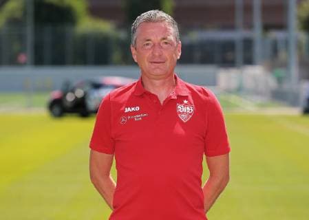 FUSSBALL 2 BUNDESLIGA SAISON 2019 2020 03 07 2019 Photo shoot at VfB Stuttgart Co Coach Rainer Widmayer VfB Stuttgart