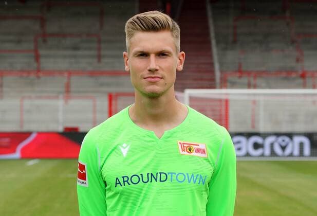 Goalkeeper Moritz Nicolas Sport Football Football Bundesliga Men DFL Portrait date Season 2019 2020 06 07 2019 Team photo 1 FC Union Berlin FCU Squad, presentation, press event
