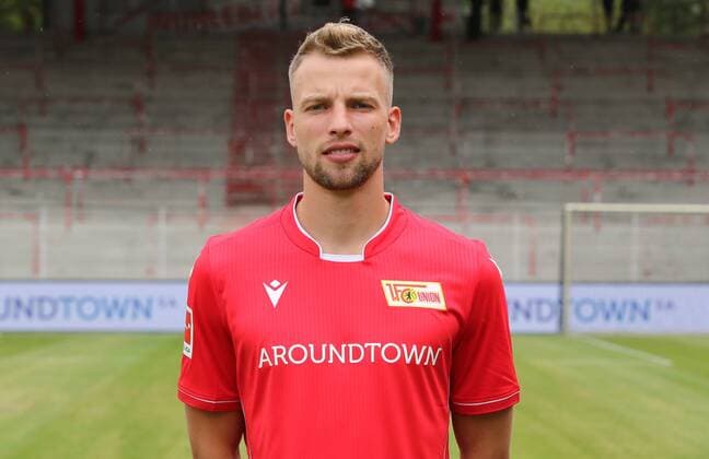 Marvin Friedrich Sport Soccer Soccer Bundesliga Men DFL Portrait date Season 2019 2020 06 07 2019 Team photo 1 FC Union Berlin FCU Squad, presentation, press event