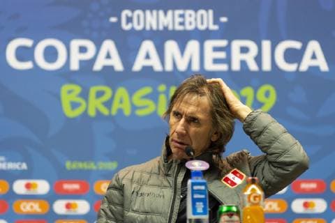 Coletiva Equipe do Perú RIO DE JANEIRO, RJ - 06.07.2019: COLETIVA EQUIPE DO PERÚ - Technician Ricardo Alberto Gareca Nardi during the press conference, PK, Pressekonferenz of the Peruvian national team, Nationalteam held in Maracanã this afternoon, in Rio de Janeiro, Brazil. (Photo: Celso Pupo Fotoarena) x1758990x  CelsoxPupo