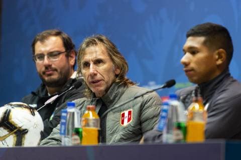 Coletiva Equipe do Perú RIO DE JANEIRO, RJ - 06.07.2019: COLETIVA EQUIPE DO PERÚ - Technician Ricardo Alberto Gareca Nardi during the press conference, PK, Pressekonferenz of the Peruvian national team, Nationalteam held in Maracanã this afternoon, in Rio de Janeiro, Brazil. (Photo: Celso Pupo Fotoarena) x1758994x  CelsoxPupo