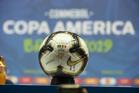 Coletiva Equipe do Perú RIO DE JANEIRO, RJ - 06.07.2019: COLETIVA EQUIPE DO PERÚ - Ball of the Final during the press conference, PK, Pressekonferenz of the Peruvian national team, Nationalteam held in Maracanã this afternoon in Rio de Janeiro, Brazil. (Photo: Celso Pupo Fotoarena) x1759007x  CelsoxPupo