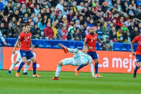 July 6, 2019 - Brazil - Game of the match between Argentina X Chile valid for third place dispute of Copa America 2019, in the Arena Corinthians, in SoÂ£o Paulo, this Saturday (06). Photo: Copa America ARG X CHI - ZUMAb158 20190706_zap_b158_026 Copyright: xGeraldoxBubniakx