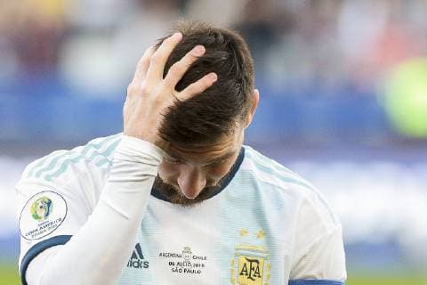 Futbol, Argentina vs Chile Copa America 2019 El jugador de la seleccion argentina Lionel Messi, es fotografiado durante el partido de de definicion del tercer lugar de la Copa America realizado en el estadio Arena de Corinthians de San Pablo, Brasil. 06 07 2019 Leo Pinheiro Dia Esportivo Photosport Football, Argentina vs Chile Copa America Championship 2019 Argentina s player Lionel Messi, is pictured during the Copa America definition of the third place match held at the Arena do Corinthians stadium in Sao Paulo, Brazil. 06 07 2019 Leo Pinheiro Dia Esportivo Photosport Argentina vs Chile, Copa America 2019 
