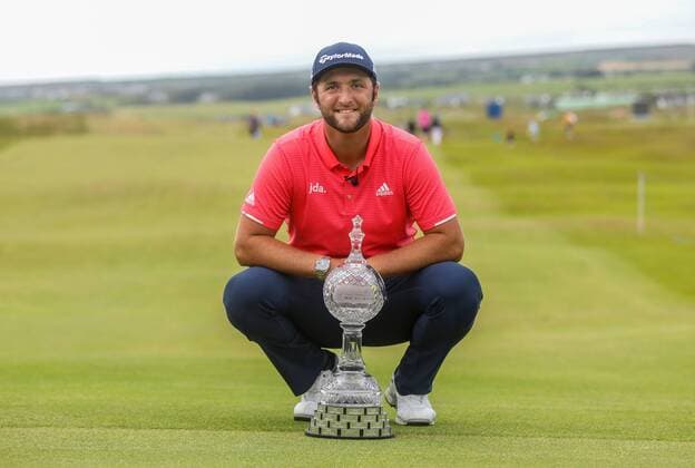 2019 Dubai Duty Free Irish Open - Day 4, Lahinch Golf Club, Co. Clare 7 7 2019 Jon Rahm with the trophy Jon Rahm with the trophy 7 7 2019  Copyright: x©INPHO OisinxKeniryx 4I9A8130