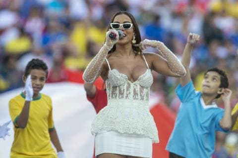 Brazil vs. Peru RIO DE JANEIRO, RJ - 07.07.2019: BRAZIL VS. PERU - Singer Anitta during a match between Brazil and Peru, valid for the Copa America 2019 final, held this Sunday (07) at the Maracanã Stadium in Rio de Janeiro, RJ. (Photo: Celso Pupo Fotoarena) x1759485x  CelsoxPupo