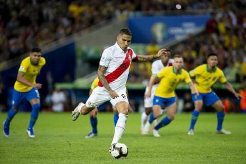 Brazil vs. Peru RIO DE JANEIRO, RJ - 07.07.2019: BRAZIL VS. PERU - Paolo Guerrero on penalty kick during a match between Brazil and Peru, valid for the Copa America 2019 final, held this Sunday (07) at the Maracanã Stadium in Rio de Janeiro, RJ. (Photo: Celso Pupo Fotoarena) x1759535x  CelsoxPupo