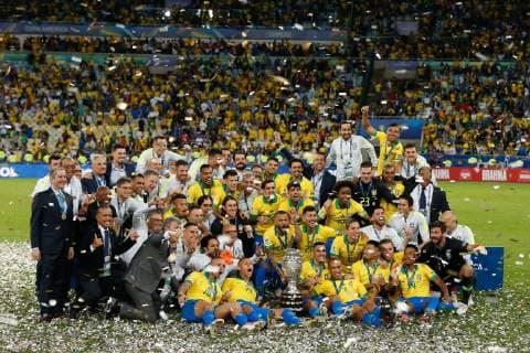 Brazil vs. Peru RIO DE JANEIRO, RJ - 07.07.2019: BRAZIL VS. PERU - The Brazilian team is the champion of the Copa America 2019 after the match between Brazil and Peru, valid for the Copa América 2019 final, held this Sunday (07) at the Maracanã Stadium in Rio de Janeiro, RJ. (Photo: Marcelo Machado de Melo Fotoarena) x1759666x  MarceloxMachadoxdexMelo