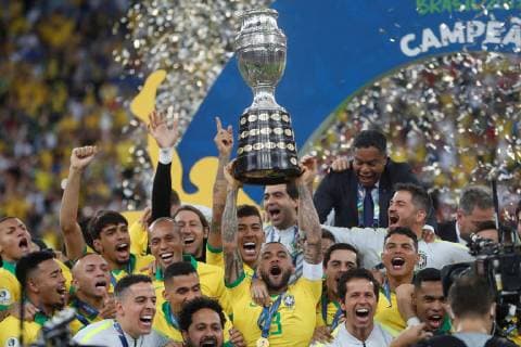 Brazil s Tite celebrates after the Copa America 2019 final soccer match between Brazil and Peru, at Maracana Stadium in Rio de Janeiro, Brazil, 7 July 2019. Brazil vs. Peru !ACHTUNG: NUR REDAKTIONELLE NUTZUNG!  Copyright: xAntonioxLacerdax SCA26311 20190708-636981438196746986