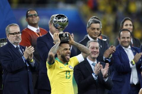 Futbol, Brasil vs Peru Copa America 2019 Los jugadores de la seleccion brasilena celebran el triunfo contra Peru por la Final de la Copa America realizado en el estadio Maracana, de Rio de Janeiro, Brasil. 07 07 2019 Heuler Andrey Dia Esportivo Photosport Football, Brasil vs Peru Copa America Championship 2019 Brasil s players celebrate the triumph against Peru for the Final Copa America held at the Maracana stadium, de Rio de Janeiro, Brasil. 07 07 2019 Heuler Andrey Dia Esportivo Photosport Brasil vs Peru , Copa America 2019 