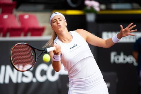 190708 Cornelia Lister, Sweden during a match in tennis during day 1 of Swedish open on July 8, 2019 in Bastad,  Copyright: EMILxLANGVAD BB190708BB056
