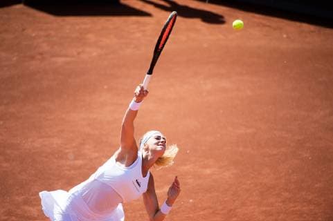 190708 Cornelia Lister, Sweden during a match in tennis during day 1 of Swedish open on July 8, 2019 in Bastad,  Copyright: EMILxLANGVAD BB190708BB062