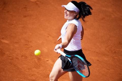 190708 Ekaterine Gorgodze, Georgia during a match in tennis during day 1 of Swedish open on July 8, 2019 in Bastad,  Copyright: EMILxLANGVAD BB190708BB065