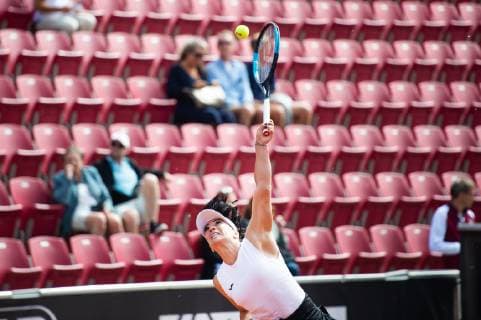 190708 Ekaterine Gorgodze, Georgia during a match in tennis during day 1 of Swedish open on July 8, 2019 in Bastad,  Copyright: EMILxLANGVAD BB190708BB066