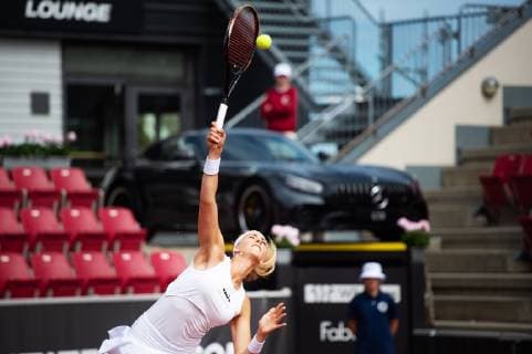 190708 Cornelia Lister, Sweden during a match in tennis during day 1 of Swedish open on July 8, 2019 in Bastad,  Copyright: EMILxLANGVAD BB190708BB067