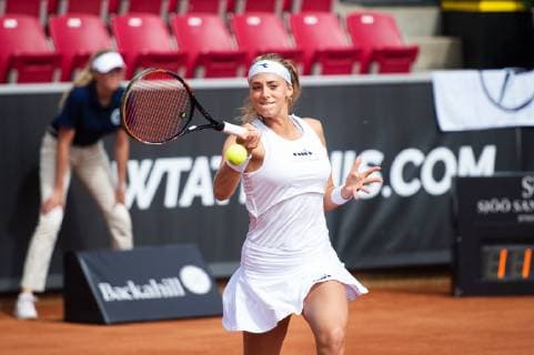 190708 Cornelia Lister, Sweden during a match in tennis during day 1 of Swedish open on July 8, 2019 in Bastad,  Copyright: EMILxLANGVAD BB190708BB068