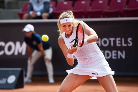 190708 Cornelia Lister, Sweden during a match in tennis during day 1 of Swedish open on July 8, 2019 in Bastad,  Copyright: EMILxLANGVAD BB190708BB073