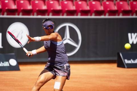 190708 Alison Bai, Australia, during a tennis match during day 1 of Swedish open on July 8, 2019 in Bastad,  Copyright: EMILxLANGVAD BB190708BB275