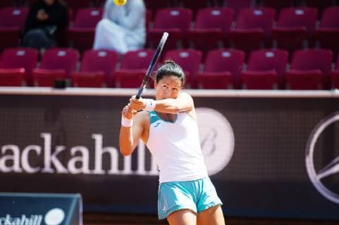 190708 Lara Arruabarrena, Spain, during a match in tennis during day 1 of Swedish open on July 8, 2019 in Bastad,  Copyright: EMILxLANGVAD BB190708BB276