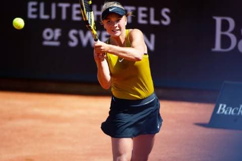 190708 Caijsa Hennemann, Sweden, during a match in tennis during day 1 of Swedish open on July 8, 2019 in Bastad,  Copyright: EMILxLANGVAD BB190708BB321