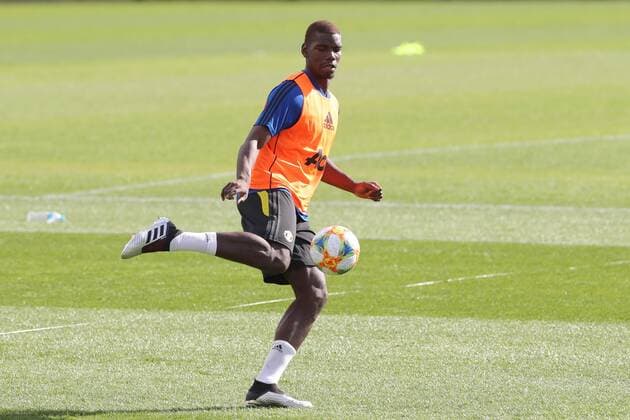 SOCCER Manchester United, ManU TRAINING, Paul Pogba of Manchester United is seen during a training session at the WACA in Perth, Tuesday, July 9, 2019. The English Premier League club is in Australia as part of a pre-season tour and will play friendly matches against Perth Glory on July 13 and Leeds United on July 17. ( NO ARCHIVING, EDITORIAL USE ONLY, NO USE IN BOOKS WITHOUT CONSENT PERTH WA AUSTRALIA  Copyright: xRICHARDxWAINWRIGHTx 20190709001408094719
