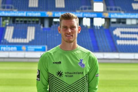 GER, official photo opportunity portrait opportunity portrait opportunity MSV Duisburg player Keeper Leo Weinkauf MSV Duisburg 3 Liga DFB, portrait opportunity 2019 2020 landscape, landscape format nph Mauelshagen nph00321