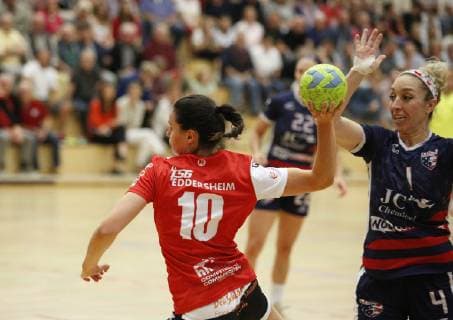 Germany Hattersheim 09 07 2019 Handball Hessen Test match womens 2018 2019 season TSG Eddersheim red USA black v l Linda Brocke Eddersheim Sport TSG Eddersheim USA