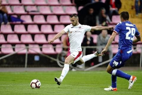 MARIAMPOL 09.07.2019 PIERWSZY MECZ I RUNDA ELIMINACYJNA LIGA MISTRZOW SEZON 2019 20: FK SUDUVA MARIJAMPOLE - FK CRVENA ZVEZDA BELGRAD --- UEFA CHAMPIONS LEAGUE FIRST QUALIFYING ROUND FIRST MATCH: SUDUVA MARIJAMPOLE - CRVENA ZVEZDA BELGRADE ANDRO SVRLJUGA DUSAN JOVANCIC FOT. PIOTR KUCZA FOTOPYK NEWSPIX.PL --- Newspix.pl  190709PYK0003