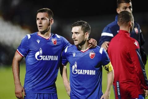 MARIAMPOL 09.07.2019 PIERWSZY MECZ I RUNDA ELIMINACYJNA LIGA MISTRZOW SEZON 2019 20: FK SUDUVA MARIJAMPOLE - FK CRVENA ZVEZDA BELGRAD 0:0 --- UEFA CHAMPIONS LEAGUE FIRST QUALIFYING ROUND FIRST MATCH: SUDUVA MARIJAMPOLE - CRVENA ZVEZDA BELGRADE 0:0 MARKO GOBELJIC MARKO MARIN FOT. PIOTR KUCZA FOTOPYK NEWSPIX.PL --- Newspix.pl 190709PYK119