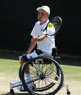 Tennis - 2019 Wimbledon Championships - Week Two, Thursday (Day Ten) Men s Wheelchair Singles, Andy Lapthorne (GBR) v David Wagner (USA) Andy Lapthorne, on Court 17 COLORSPORT ANDREW COWIE 
