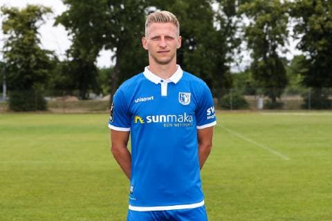 Dominik Ernst 1 FC Magdeburg 3 League PortraÌˆttermin 2019 2020 official photo opportunity 1 FC Magdeburg on the training ground at the MDCC Arena in Magdeburg Portrait, Portrait, Germany, Football, Man, Men, GER,11 07 2019