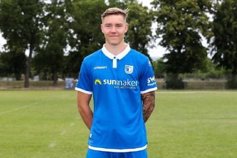 Anthony Roczen 1 FC Magdeburg 3 League PortraÌˆttermin 2019 2020 official photo opportunity 1 FC Magdeburg on the training ground at the MDCC Arena in Magdeburg Portrait, Portrait, Germany, Football, Man, Men, GER, 11 07 2019