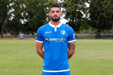 Jürgen Gjasula 1 FC Magdeburg 3 League PortraÌˆttermin 2019 2020 official photo opportunity 1 FC Magdeburg on the training ground at the MDCC Arena in Magdeburg Portrait, Portrait, Germany, Football, Man, Men, GER, 11 07 2019