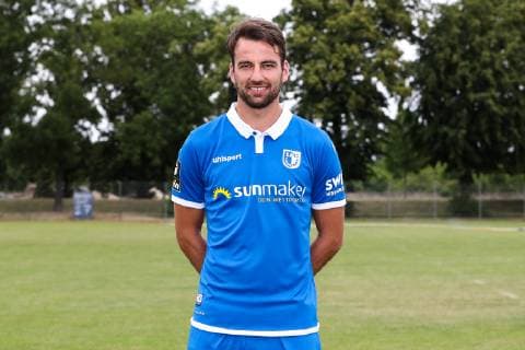 Christian Beck 1 FC Magdeburg 3 League PortraÌˆttermin 2019 2020 official photo opportunity 1 FC Magdeburg on the training ground at the MDCC Arena in Magdeburg portrait, portrait, Germany, football, man, man, GER,11 07 2019