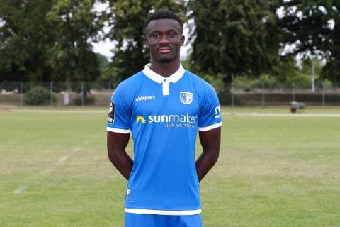Sirlord Conteh 1 FC Magdeburg 3 League PortraÌˆttermin 2019 2020 official photo opportunity 1 FC Magdeburg on the training ground at the MDCC Arena in Magdeburg Portrait, Portrait, Germany, Football, Man, Men, GER, 11 07 2019