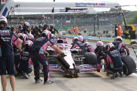 Photo4 LaPresse 12 07 2019 Silverstone, England Grand Prix Formula One England 2019 In the pic: free practice 2, Sergio Perez (MEX) Racing Point F1 RP19  Copyright: xPhoto4 LaPressex