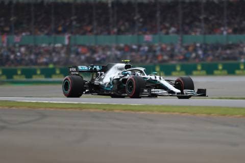 13th July 2019, Silverstone Circuit. Northampton, England; FIA Formula 1 Grand Prix of Britain, Qualification Day; Mercedes AMG Petronas Motorsport, Valtteri Bottas takes pole position  ActionPlus12153586 Octane
