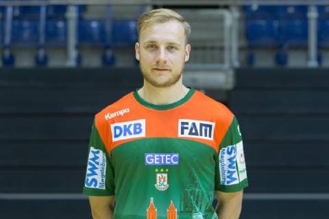 14 07 2019, xtgx, Handball Liqui Moli Bundesliga, SC Magdeburg Photography emspor, v l Daniel Pettersson Portrait, Portrait, Single picture GETEC Arena