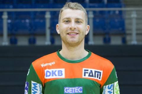 14 07 2019, xtgx, Handball Liqui Moli Bundesliga, SC Magdeburg Photography emspor, v l Lukas Mertens Portrait, Portraet, Single Picture GETEC Arena