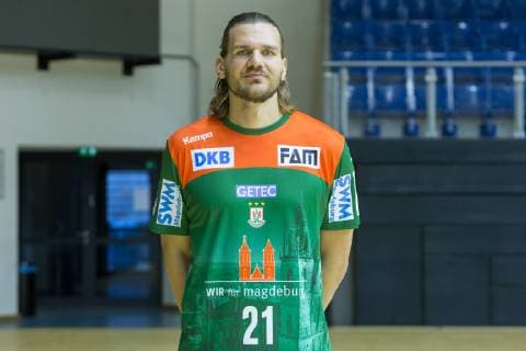 14 07 2019, xtgx, Handball Liqui Moli Bundesliga, SC Magdeburg Photography emspor, v l Erik Schmidt Portrait, Portraet, Single picture GETEC Arena
