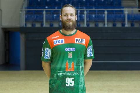 14 07 2019, xtgx, Handball Liqui Moli Bundesliga, SC Magdeburg Photography emspor, v l Moritz Preuss Portrait, Portraet, Single picture GETEC Arena