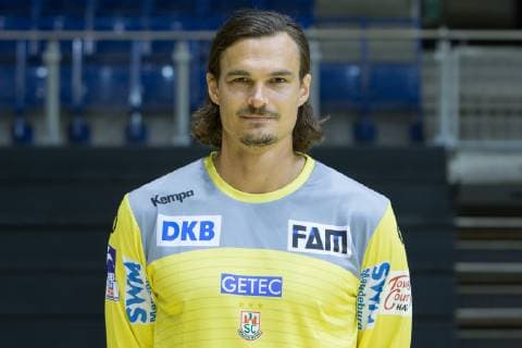14 07 2019, xtgx, Handball Liqui Moli Bundesliga, SC Magdeburg Photography emspor, v l Jannick Green Krejberg Portrait, Portrait, Single picture GETEC Arena