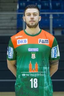 14 07 2019, xtgx, Handball Liqui Moli Bundesliga, SC Magdeburg Photography emspor, v l Filip Kuzmanovic Portrait, Portraet, Single picture GETEC Arena